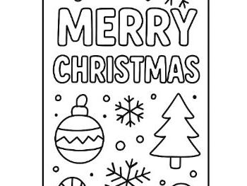 Merry Christmas Bookmark Template Colouring Page