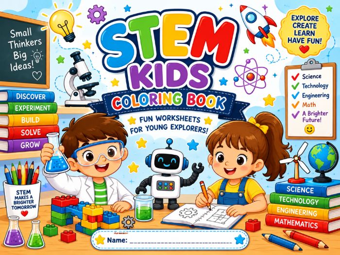 STEM Kids Coloring Book | Science & Engineering Activities | Kindergarten–3rd Grade