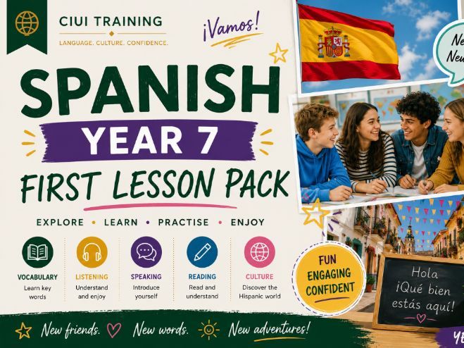 Spanish First Lesson of the Year | Year 7 (KS3) | Back to School | Complete No Prep Lesson Pack