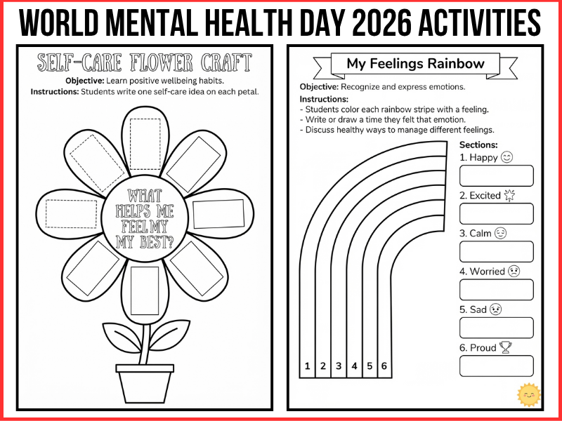 World Mental Health Day 2026 Activities | PSHE Wellbeing Worksheets & Emotional Regulation Crafts