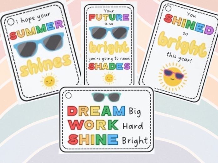 Summer End of Year Sunglasses Tag