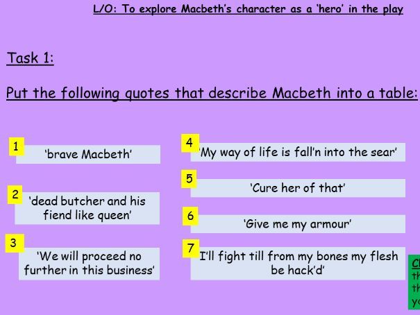 Macbeth SOW 19 Lessons