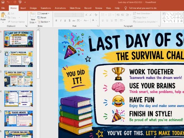 Last Day of Term Survival Challenge | End of Year Activities