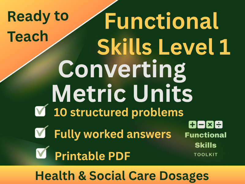 Functional Skills Converting Metric Units L1 Worksheet