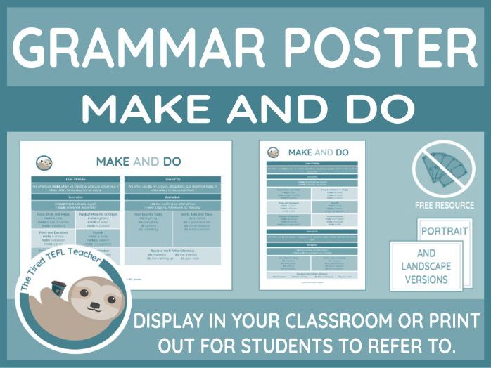 Grammar Point Poster - Make and Do