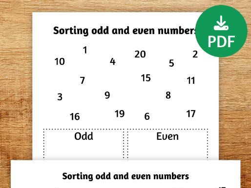 Sort odd and even numbers up to 20