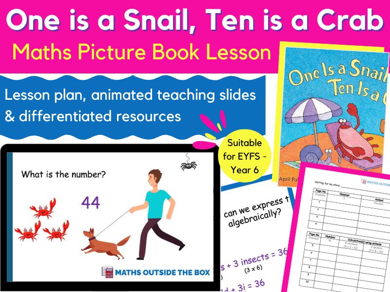 One Is A Snail, Ten Is A Crab - Maths Picture Book Lesson for EYFS- Year 6