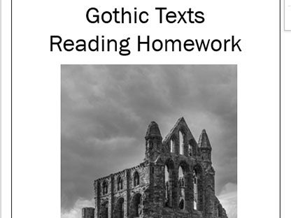 Gothic Extracts Reading Homework with Multiple Choice Questions - 7 Weeks