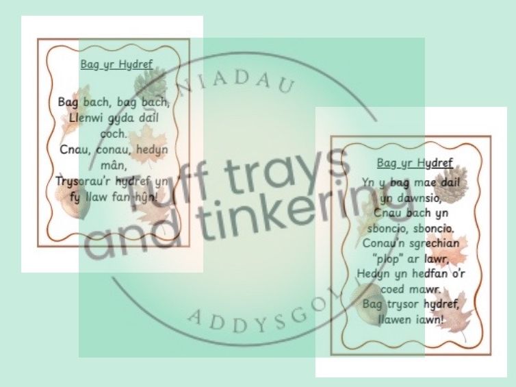 bag yr hydref autumn bag welsh curriculum early years foundation phase forest school