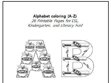 Alphabet Coloring Pages A–Z for ESL & Kindergarten