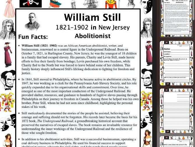 William Still PACKET & ACTIVITIES, Important Historical Figures Series