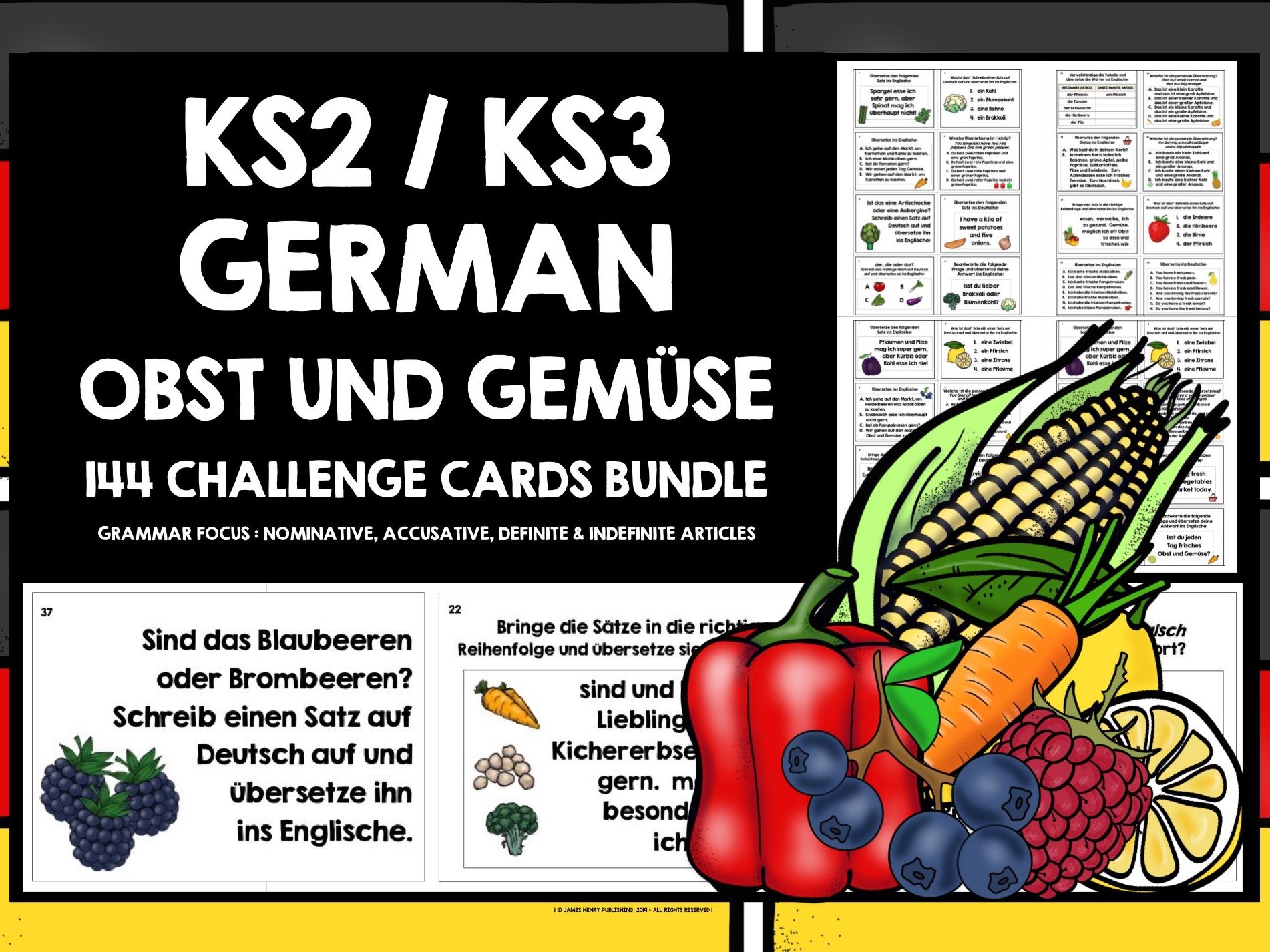GERMAN FRUITS & VEGETABLES CHALLENGE CARDS MINI-BUNDLE