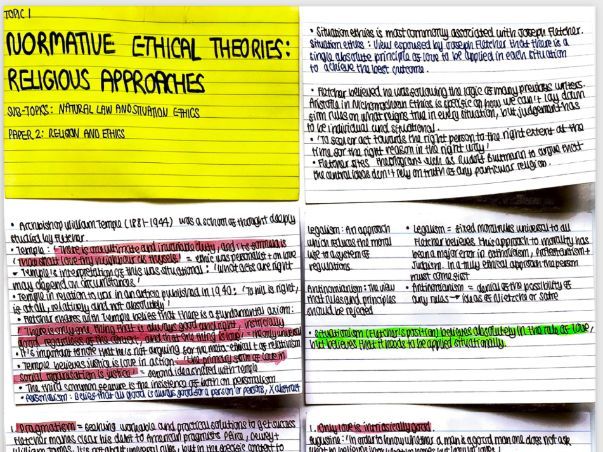 A/A* A-Level RS: Situation Ethics