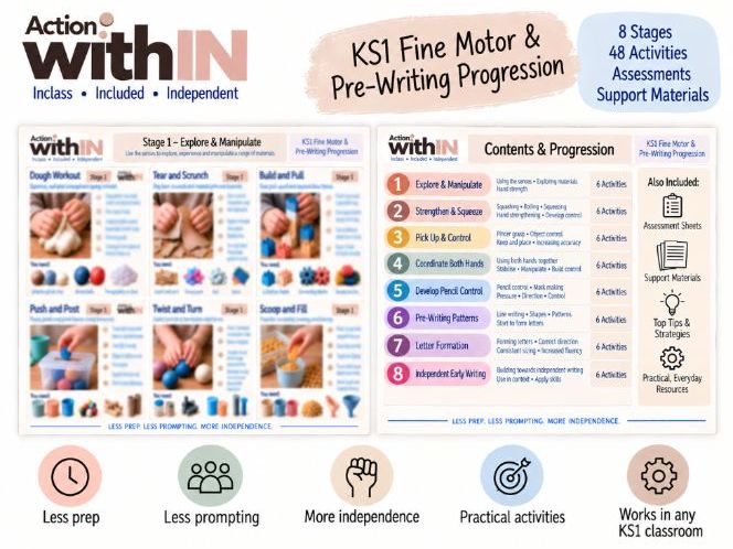 KS1 Fine Motor & Pre-Writing Intervention Pack Progression SEND