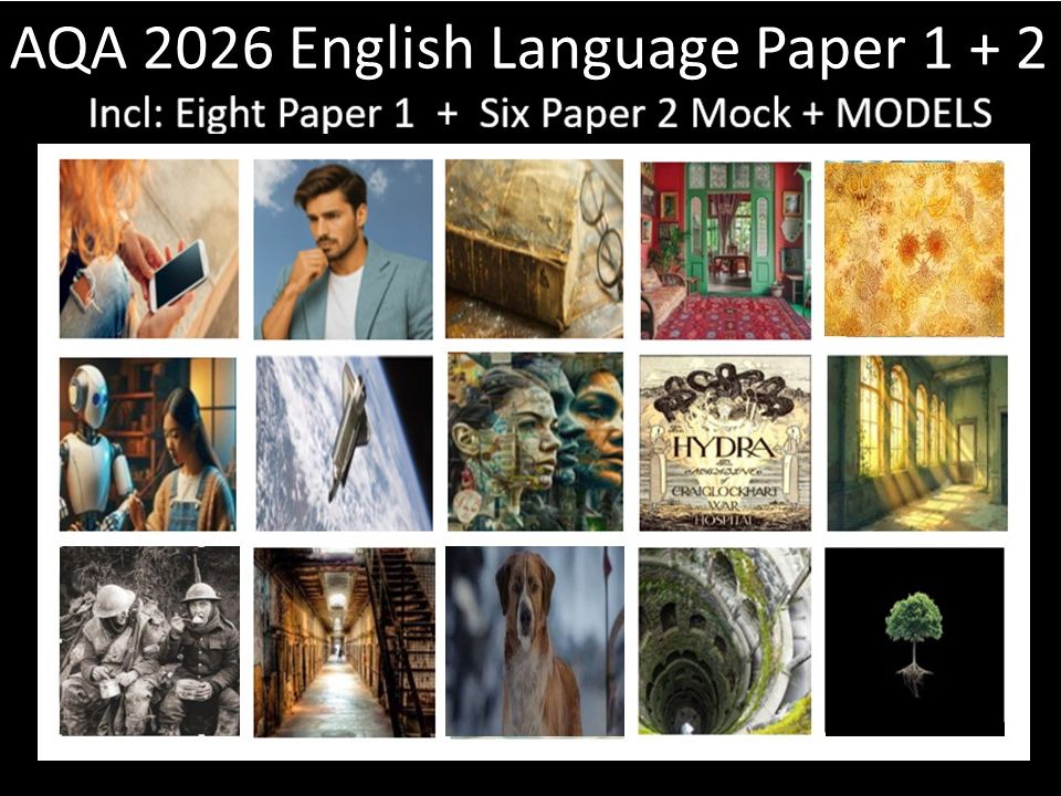 Fourteen AQA 2026 English Language Paper 1+ 2 Mocks + Models