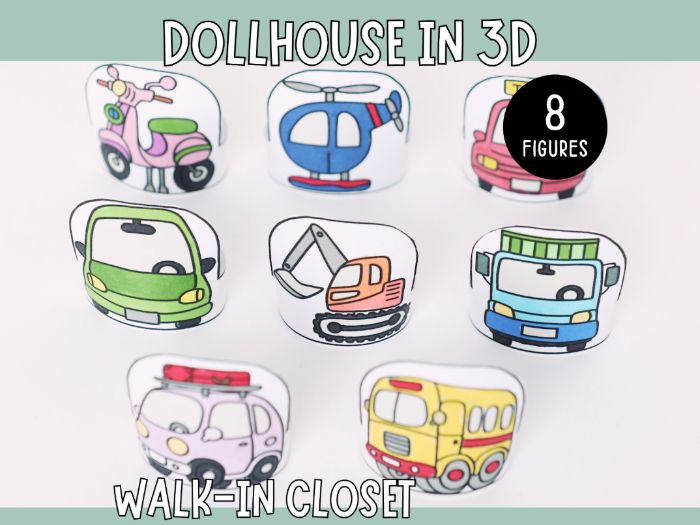 Dollhouse in 3D Craft - Vehicles