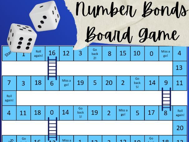 Number Bonds to 20 Board Game