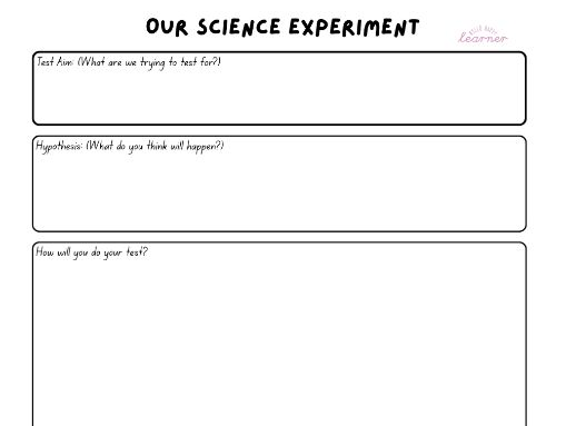 Science Experiment Planning and Record Sheets