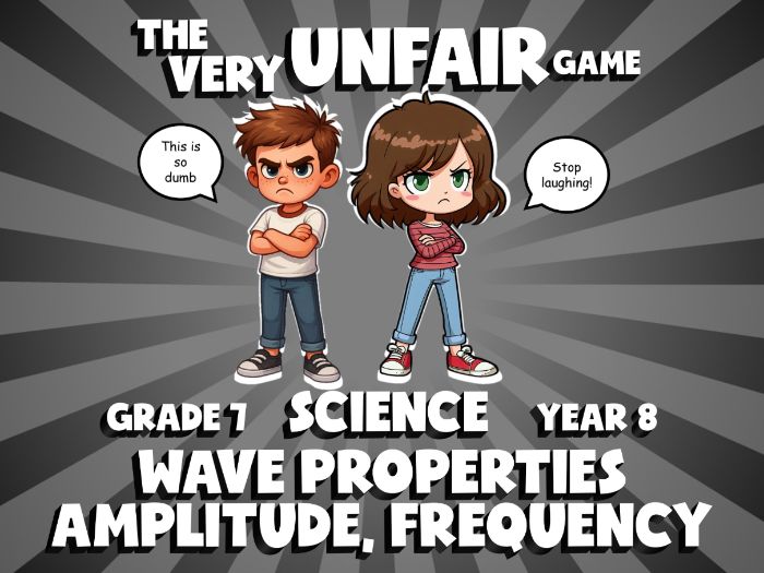 Wave Properties Amplitude, Frequency VERY UNFAIR GAME | No-Prep Year 8 Science Review Activity