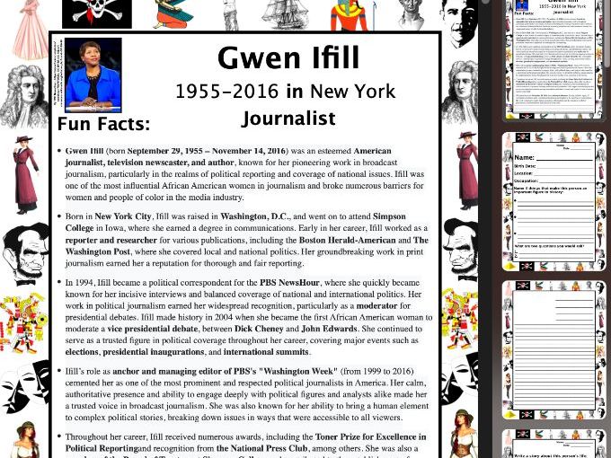 Gwen Ifill PACKET & ACTIVITIES, Important Historical Figures Series