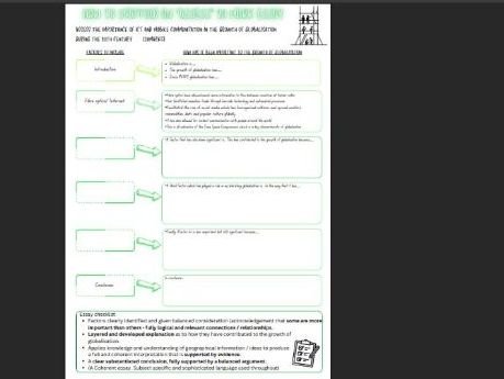 Edexcel iAL Geography - how to structure a 20 mark 'assess' question. paper 1. 2 different essays