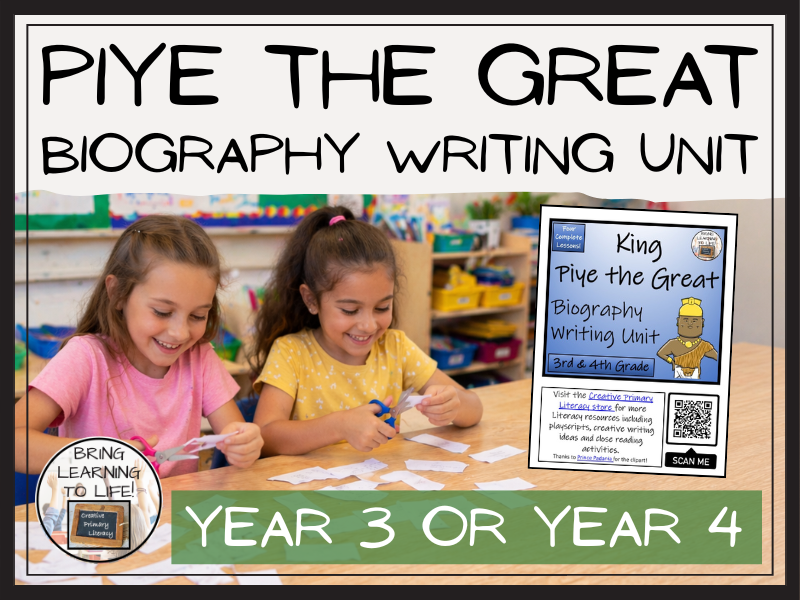 Piye the Great Biography Writing Unit | Year 3 or Year 4