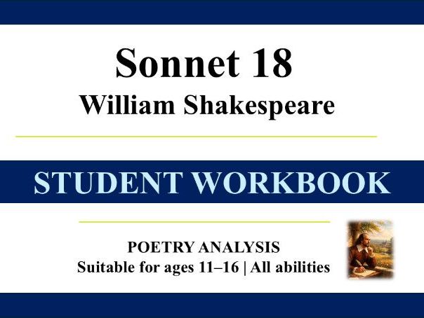 Shakespeare’s Sonnet 18 – Student Workbook | Step-by-Step Poetry Analysis | Ages 11–16 |