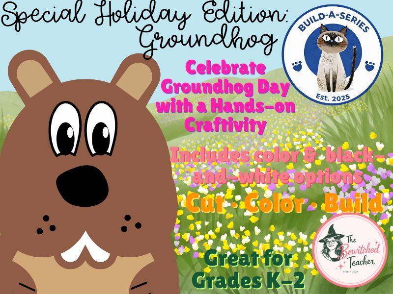 Build-A-Groundhog Workshop | Groundhog Day Craft (Color & B&W Options)