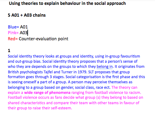 A level edexcel psychology 12 marker-  Using theories to explain behaviour in the social approach