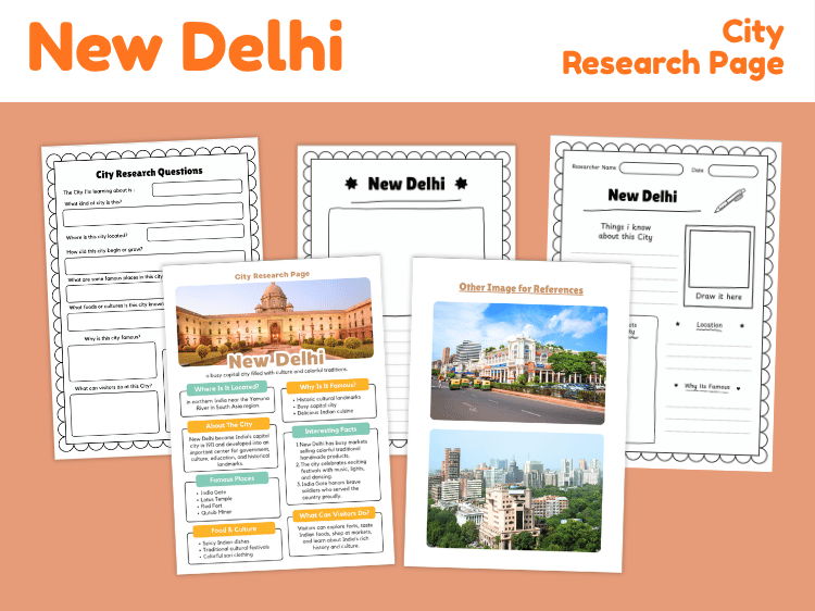 New Delhi City Research Project | Geography & Culture Worksheets