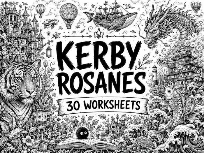 Kerby Rosanes Inspired Art Worksheets | 30 Creative Pen & Ink Drawing Challenges | KS3 KS4 GCSE Art