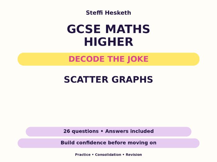 Scatter Graphs | GCSE Decode the Joke + Answers