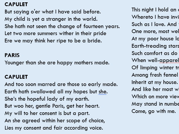 Analyse Patriarchy through Lord Capulet Act 1 - Romeo and Juliet