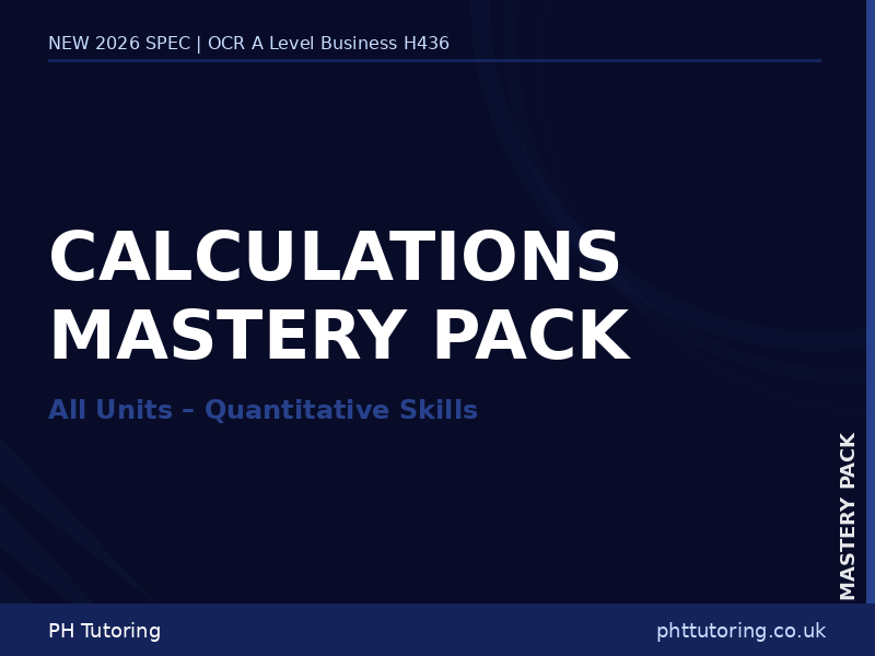 NEW 2026 OCR A Level Business H436 – CALCULATIONS MASTERY PACK