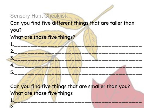 KS1/2/3 Sensory Scavenger Hunt