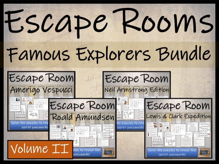 Explorers Volume II Escape Room Activity Bundle | Year 5 or Year 6
