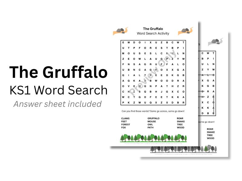 The Gruffalo KS1 Word Search Activity