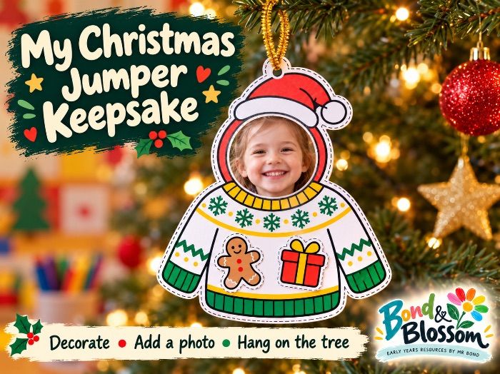 Christmas Jumper Photo Keepsakes - EYFS Christmas Craft | 4 Designs & Cut-Out Decorations