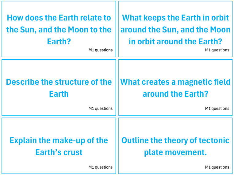 Cambridge iGCSE Marine Science Flashcards M1 Questions (The Earth and its Oceans)
