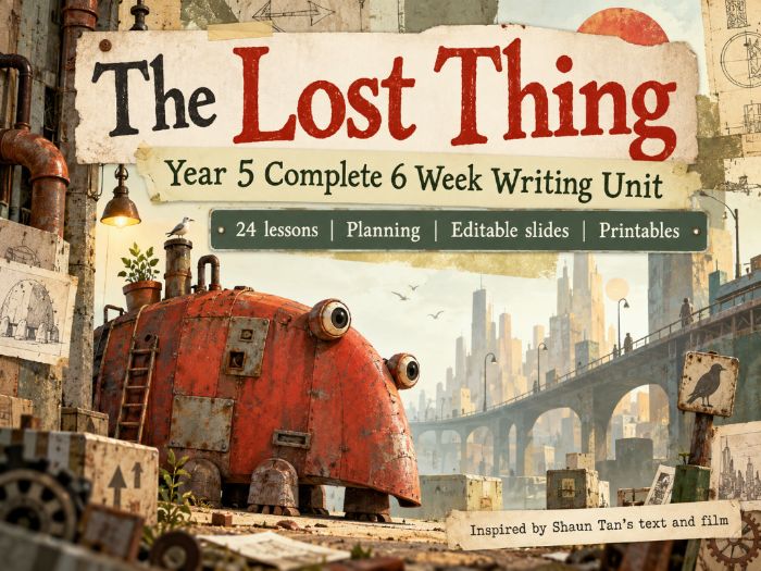 The Lost Thing by Shaun Tan | Year 5 Writing Unit | 6 Weeks | 24 Lessons | PowerPoints & Resources