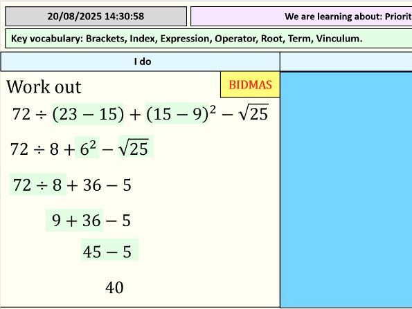 BIDMAS - Prioritising Brackets - Full Lesson