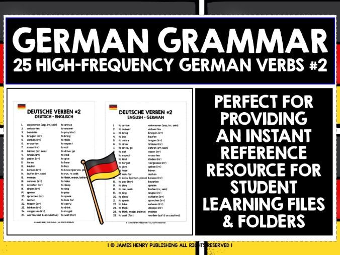 GERMAN VERBS REFERENCE LIST #2