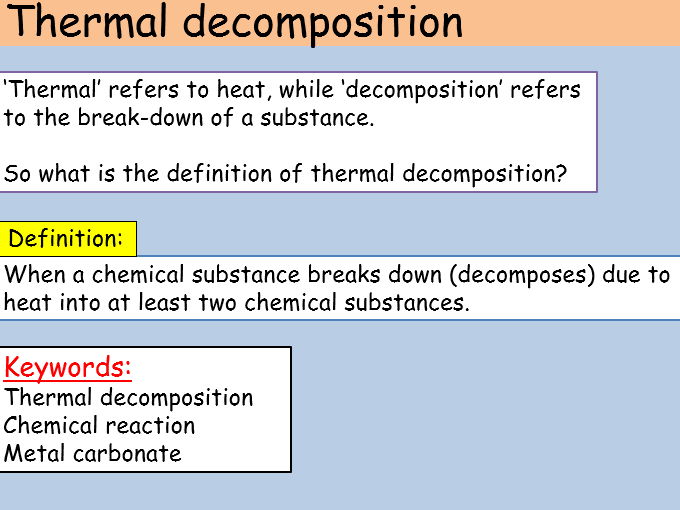 Thermal Decomposition KS3 Full Lesson