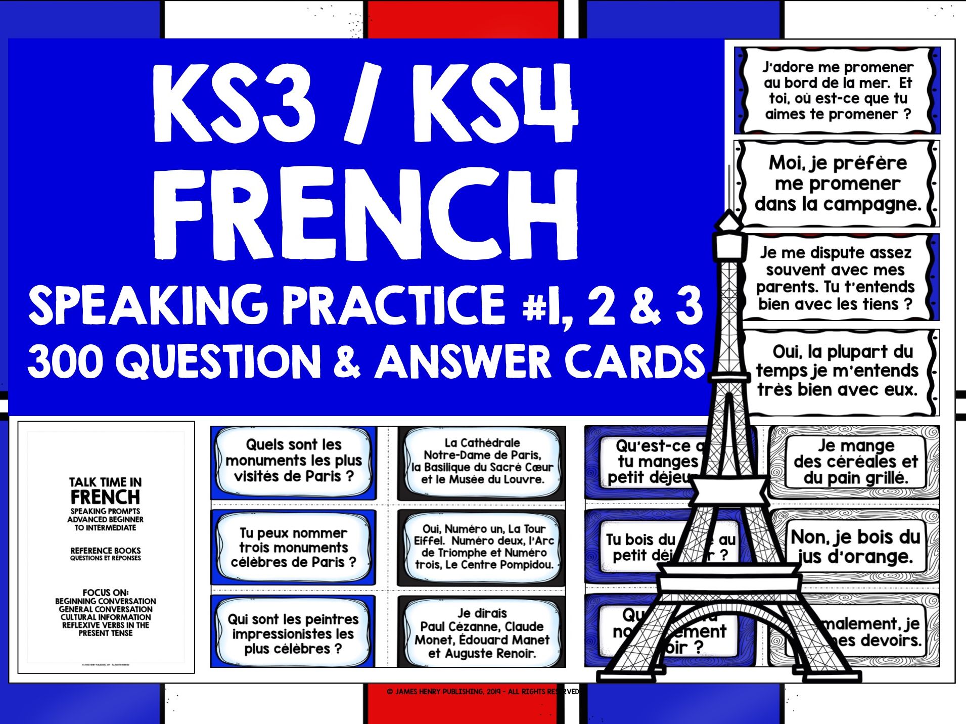 FRENCH SPEAKING PRACTICE CARDS BUNDLE 2 Teaching Resources