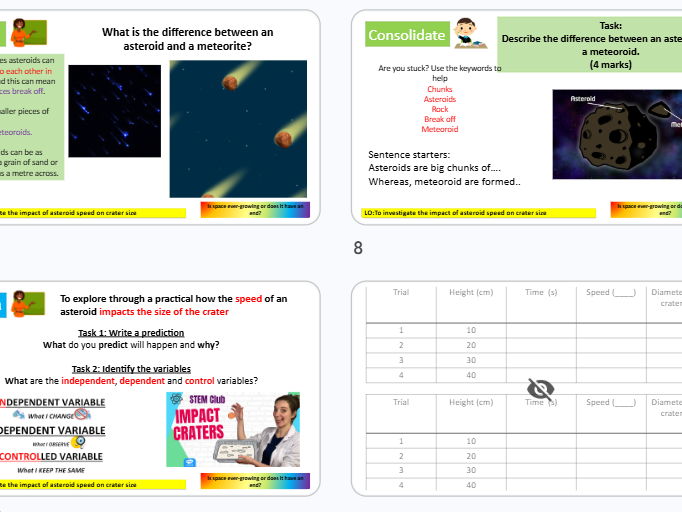Asteroid Impact KS3 Science