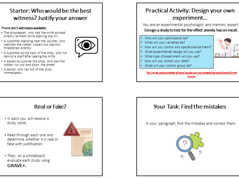 Complete Anxiety Eye-witness Testimony Lesson