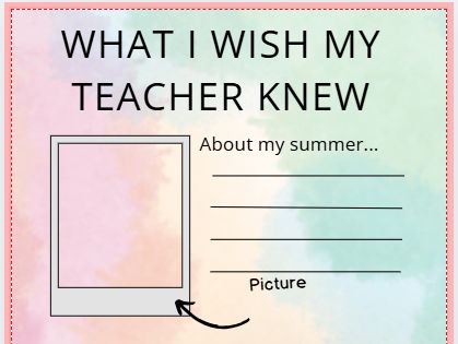 What I Wish My Teacher Knew