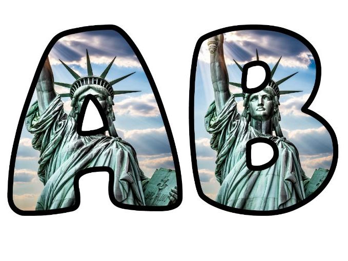 Statue Of Liberty Peace Classroom Display | Lettering Set | Upper & Lowercase, 0-9 and Signs