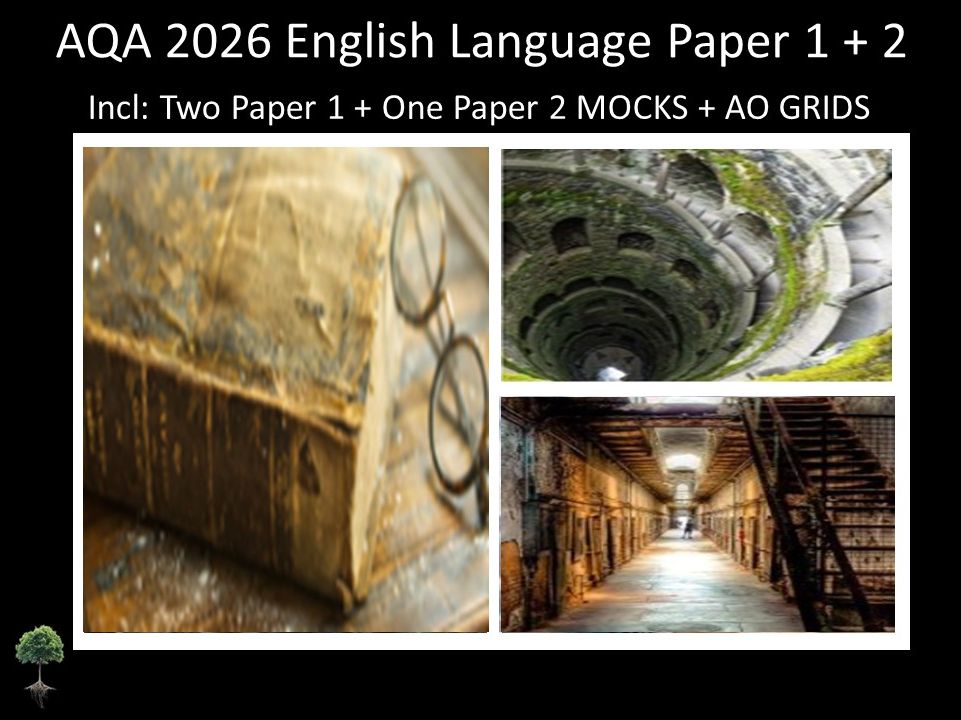 Three AQA 2026 GCSE English Language Paper 1 + 2 Mocks | AO GRIDS
