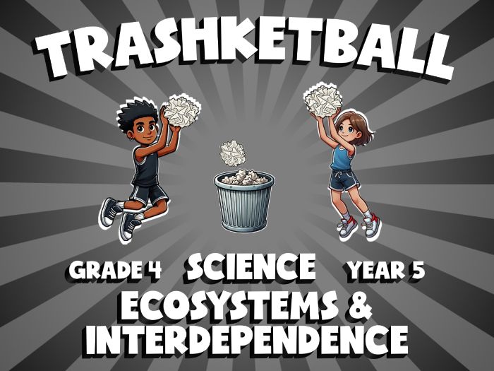 Ecosystems & Interdependence TRASHKETBALL Science Game | No-Prep Year 5 Review Activity